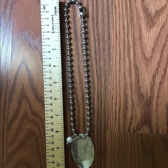 Hand Stamped Spoon Pendant Necklace - Picture 3 of 4